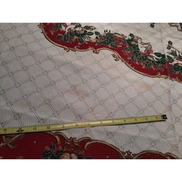 Vintage Christmas Cherubs Tablecloth Rectangle 70x51 Fashion Industries - READ - Picture 6 of 13
